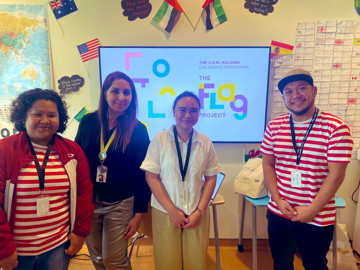 ArborPrimary's tweet photo. Today we welcome @artdubai🎨 into @ArborDubai💚 to work with all our @ArborFoundation2💚 students on their lovely #flagproject🇺🇳 this morning. A wonderful #community🤝 initiative to #engage🧒🏿, #inspire👧🏻 and be #creative👦🏽 for all. I can’t wait to see the final flag (⁉️). 🙏🏼🌿🖼️ https://t.co/ePSsgAaPmF