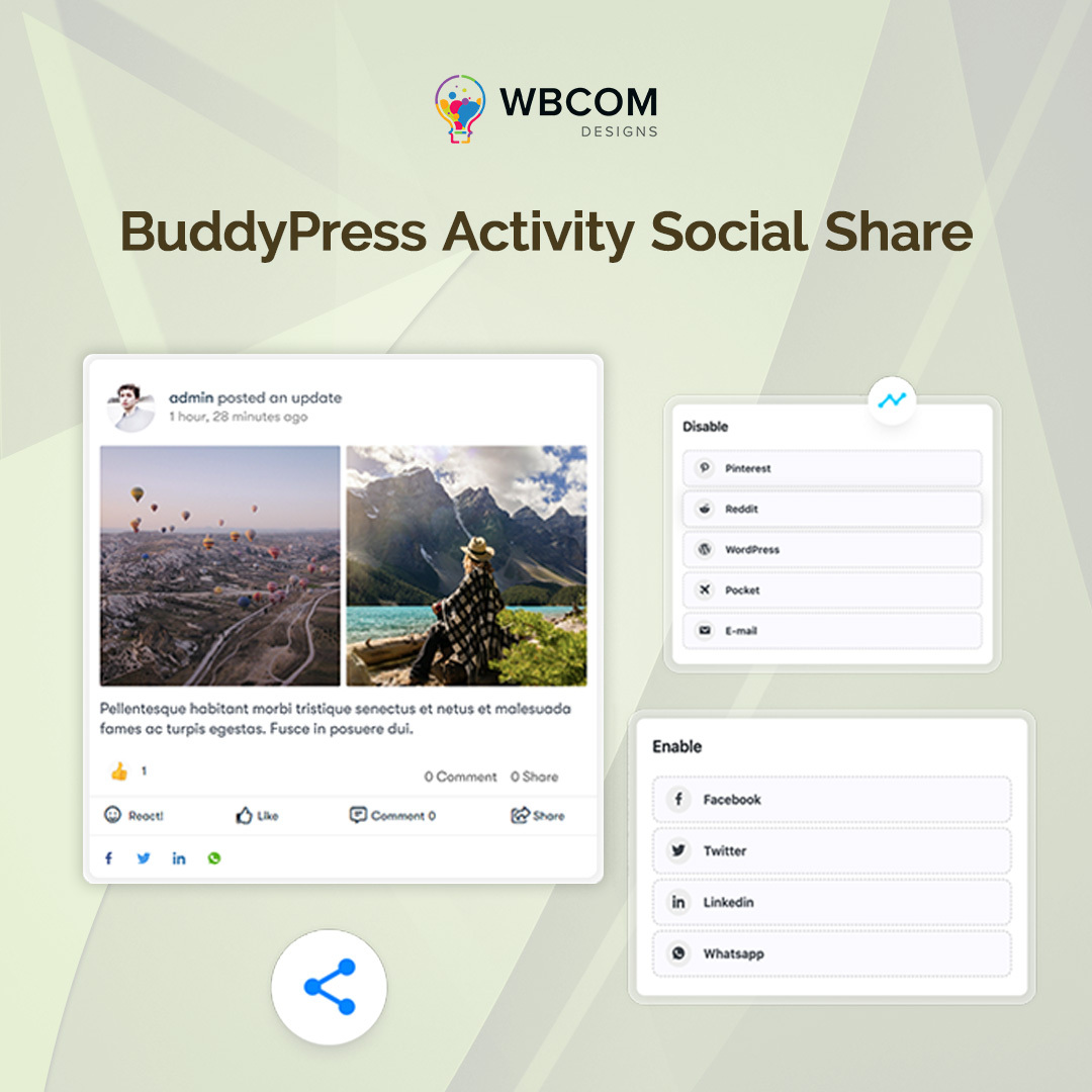 techwizw's tweet photo. BuddyPress Activity Social Share
The BuddyPress Activity Social Share plugin allows users to share activity “Post Updates” 
Download Now: https://t.co/wSSHkY6dOx
#BuddyPressActivitySocialShare #socialshare #postupdates #socialnetworking #networking https://t.co/ad6EKajdiX