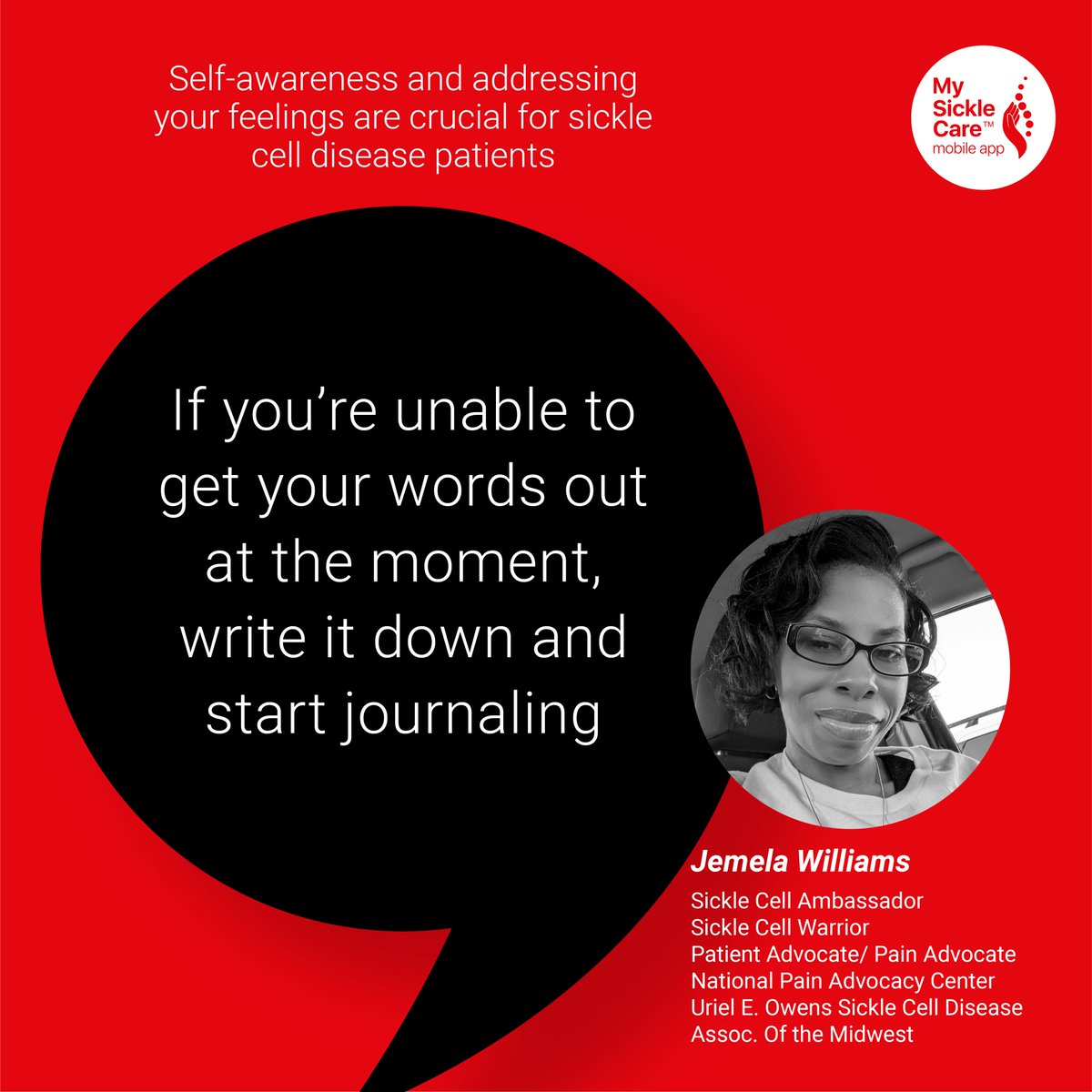 Self-awareness and seeking help when needed.

Download 'My Sickle Care Mobile app' today for more information rb.gy/8qc3iq
.
.
.
#mentalhealthsicklecelldisease #sicklecelldiseasemanagement #mysicklecareapp #seekhelpsicklecelldisease