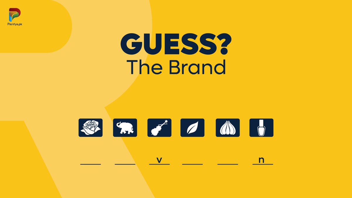 Guess and let us know your answers in the comments below.😃
Hint: It's a makeup brand.😜

#plentyspk #ScrollKaroShopKaro #plentysmart #ecommercebusiness #beautyandgrooming #makeuplover #beautytips #GuessTheBrand #makeupproducts