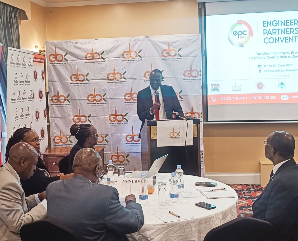 "Engineers are the architects of progress and the driving force behind economic advancement in various sectors."
Eng.Erick Ohaga speaking during the Engineering Partnerships Convention Media Launch which is currently ongoing.
#EPC2023 
<a href="/EngineersBoard/">Engineers Board of Kenya</a>