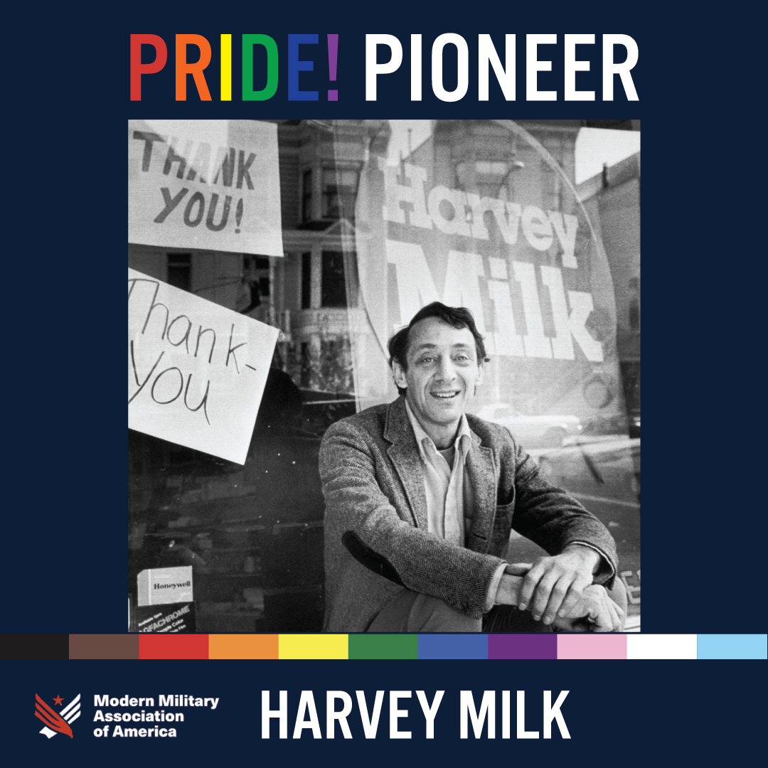 Read about Harvey Milk over on MMAA's Facebook page: facebook.com/modernmilitary

#PRIDE2023 #LGBTHISTORY #LGBTPRIDE #LGBTQPRIDE #LGBTQHISTORY