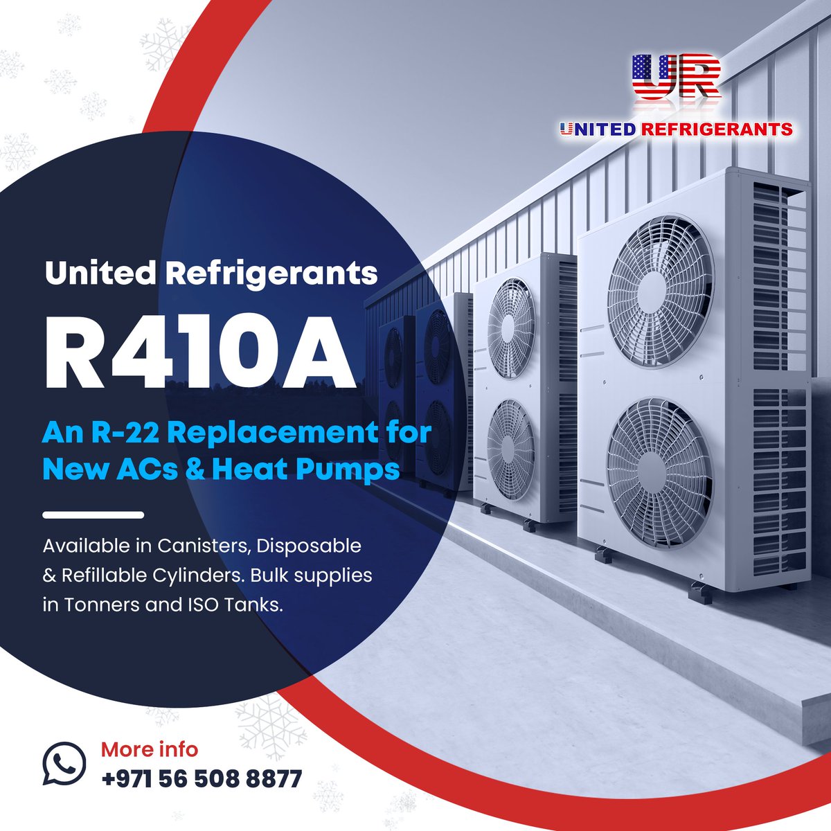 BrothersGas's tweet image. United Refrigerants R-410A, An R-22 Replacement for New ACs and Heat Pumps ❄

💬 WhatsApp +971 56 508 8877
📧 sales@brothersgas.com
🌍 unitedrefrigerants.com

#unitedrefrigerants #refrigerant #freon #r410a #r22 #coolinggas #aircons #HVAC #mena #saudi #pakistan #africa #uae