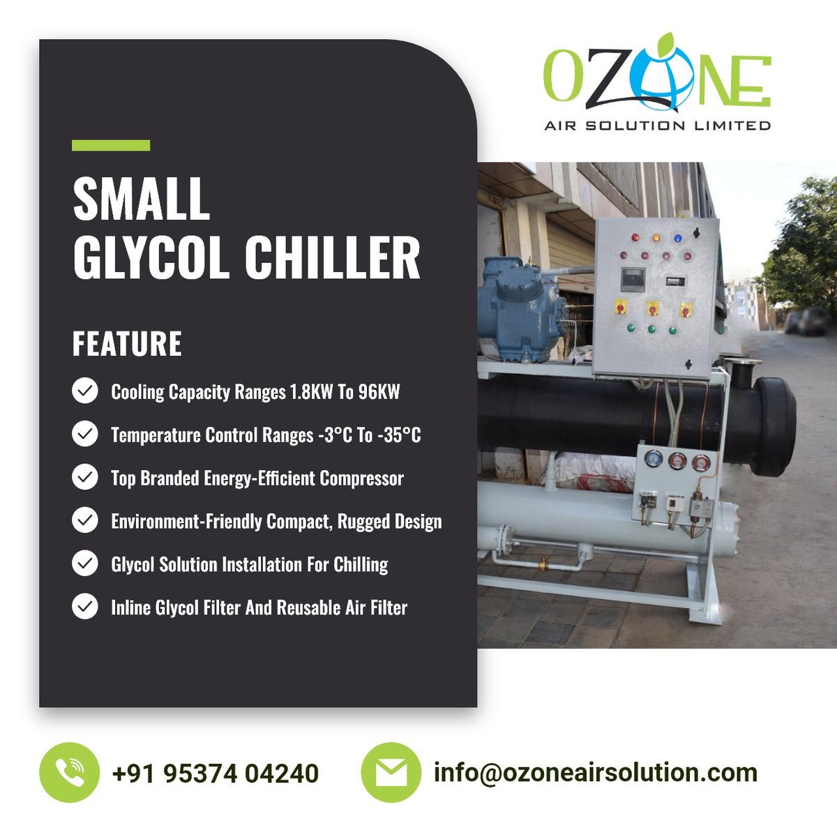 While #glycol is not as efficient of a heat transfer medium as water and also reduces pumping capabilities, it does provide freeze protection for the cooling system. @ozoneair3 
#SmallGlycolChiller #BestSmallGlycolChiller #GlycolChiller #IndustrialGlycolChiller #Chiller