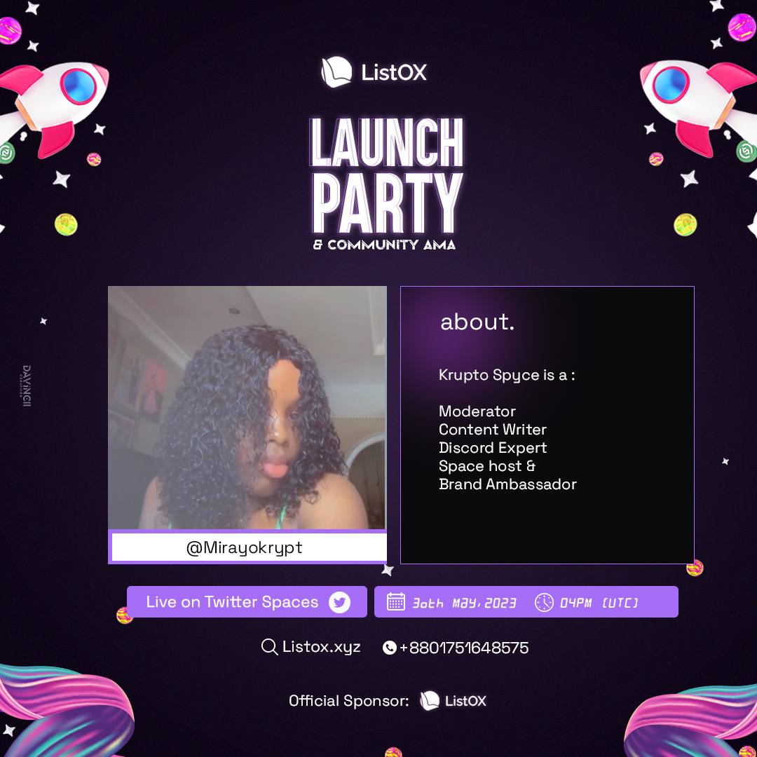 ListOxGlobal_'s tweet photo. Guess what @Mirayokrypt be there at ListOx launch Party ๐พ๐
#ListOx #ListOxLaunchParty https://t.co/E911SVSucn