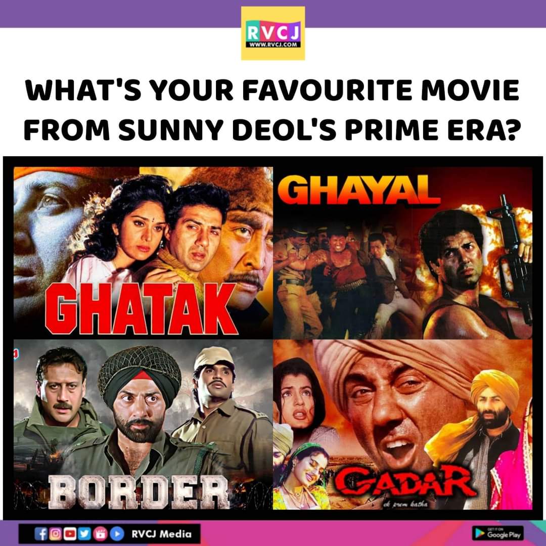 Your favourite?

#Ghatak #Ghayal #Border #Gadar #SunnyDeol #Bollywood #Movies