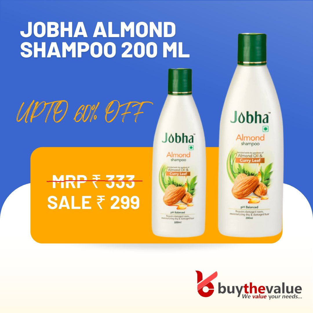 #buythevalue #lowestprice #jobha #Almond Shampoo
rb.gy/4c1rn