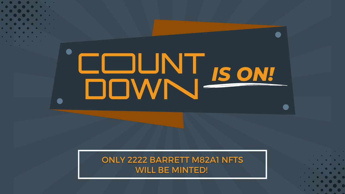 DigitalArmsNFT's tweet image. 🚀Countdown is ON! ⏲️

On 28th June, you&apos;ll have the chance to own a piece of DIGITAL HISTORY. 🤩

📢Only 2222 Barrett M82A1 NFTs will be minted! 

Ready to blur boundaries between physical and digital worlds? 

#DigitalArms #NFTDrop #Blockchain #BNBChain #BSCGEM