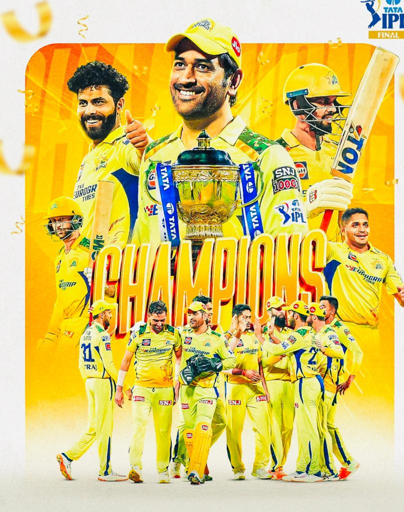 What a nail-biting match! Big congratulations on winning the trophy for the 5th time @ChennaiIPL 💛💥

 #IPL2023