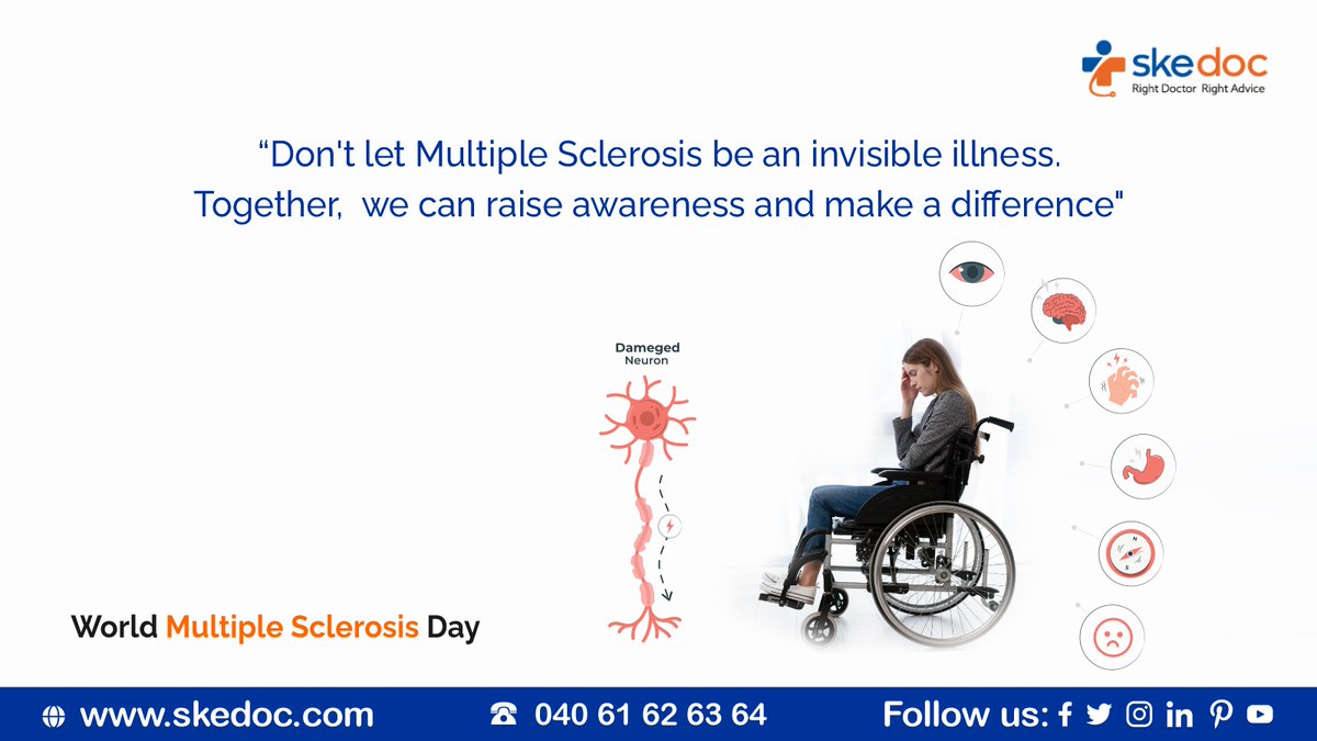 Multiple Sclerosis is a chronic neurological condition that affects the central nervous system, causing symptoms such as fatigue, numbness, and difficulty with coordination.
bit.ly/3WEVsB0

#multiplesclerosis #msawareness #Neurologist #HealthCare #sclerosis #Skedoc