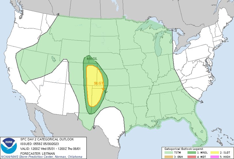 NWS Storm Prediction Center on Twitter "101am CDT SPC Day2 Outlook