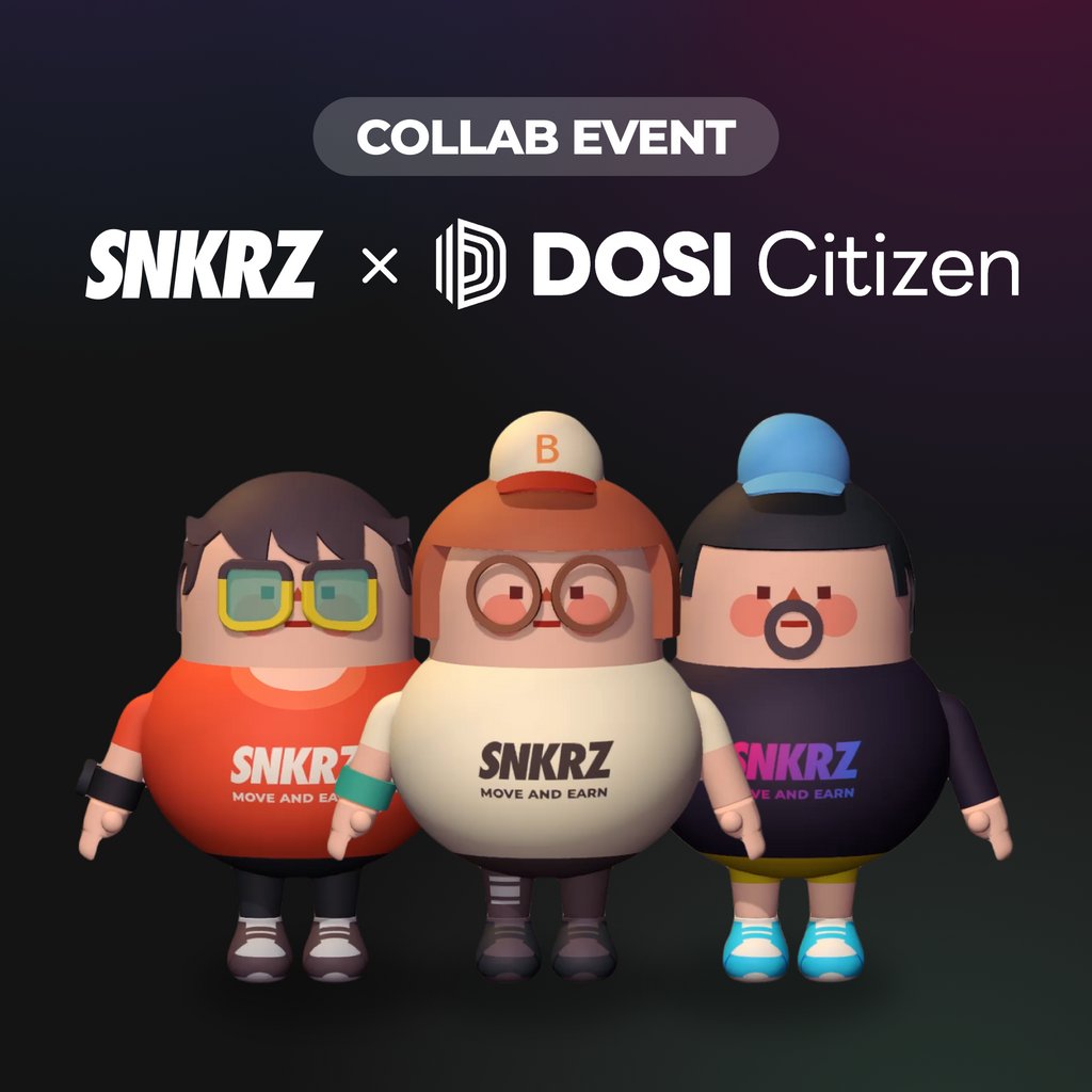 SNKRZ (@thesnkrz) on Twitter photo ๐ SNKRZ x DOSI Collab Event ๐
The collab event in partnership with <a href="/DOSI_official/">DOSI_official</a> has begun. Through this collaboration event, limited edition 'SNKRZ Citizen NFTs' will be airdropped
Join the SNKRZ Discord and check out the information!
discord.gg/thesnkrz ๐ SNKRZ x DOSI Collab Event ๐
The collab event in partnership with <a href="/DOSI_official/">DOSI_official</a> has begun. Through this collaboration event, limited edition 'SNKRZ Citizen NFTs' will be airdropped
Join the SNKRZ Discord and check out the information!
discord.gg/thesnkrz