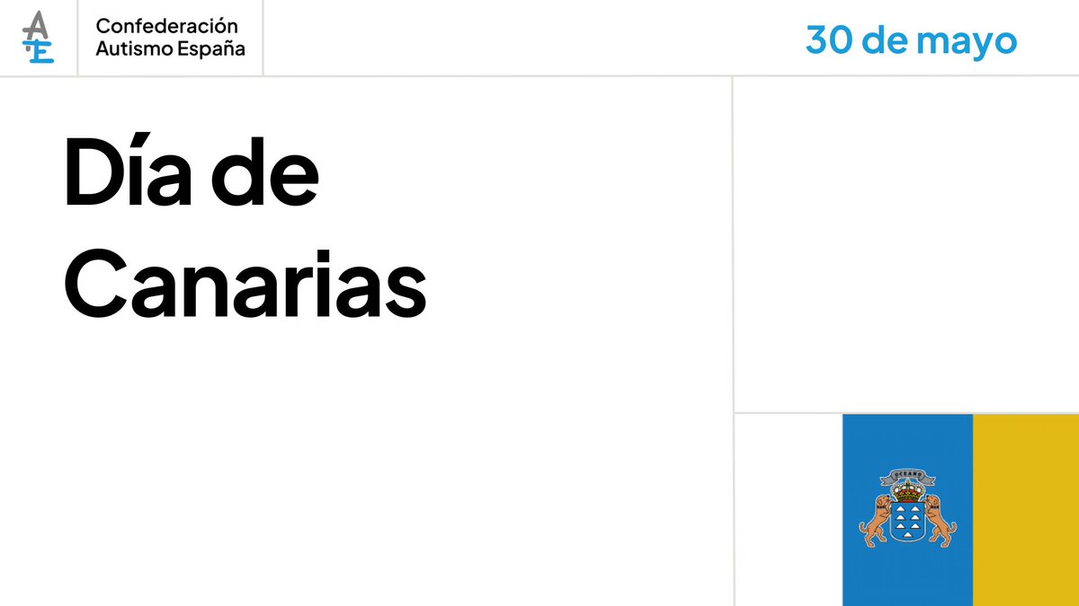 Autismo_Espana's tweet photo. Feliz #DíadeCanarias a todas las personas en el espectro del #autismo de esta comunidad, a sus familias y a los profesionales que trabajan en nuestras entidades para prestarles los apoyos especializados que necesitan: 
@APANATE #APNALP @ACTRADE_Asoc https://t.co/V4JXxdtGZK