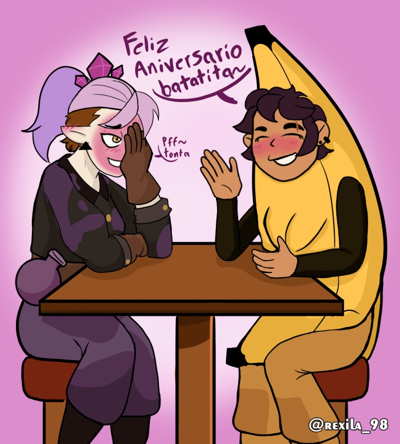 Una cita Lumity pero con luz disfrazada de plátano.
Esa idea se me ocurrió cuando le dije a mi novio que nuestro aniversario seria yo disfrazada de plátano Chiapas 🍌🍌
#lumity  #TheOwlHouse #theowlhousefanart  #LuzNoceda  #AmityBlight  #fanart  #LaCasaBuho #dibujo  #artedigital