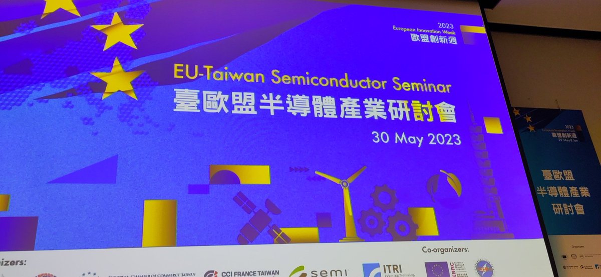 F_Boesenberg's tweet photo. Looking forward to the EU-Taiwan #Semiconductor Seminar that starts right now in Taipei as part of the #EuropeanInnovationWeek https://t.co/BXCAo6HnhC
