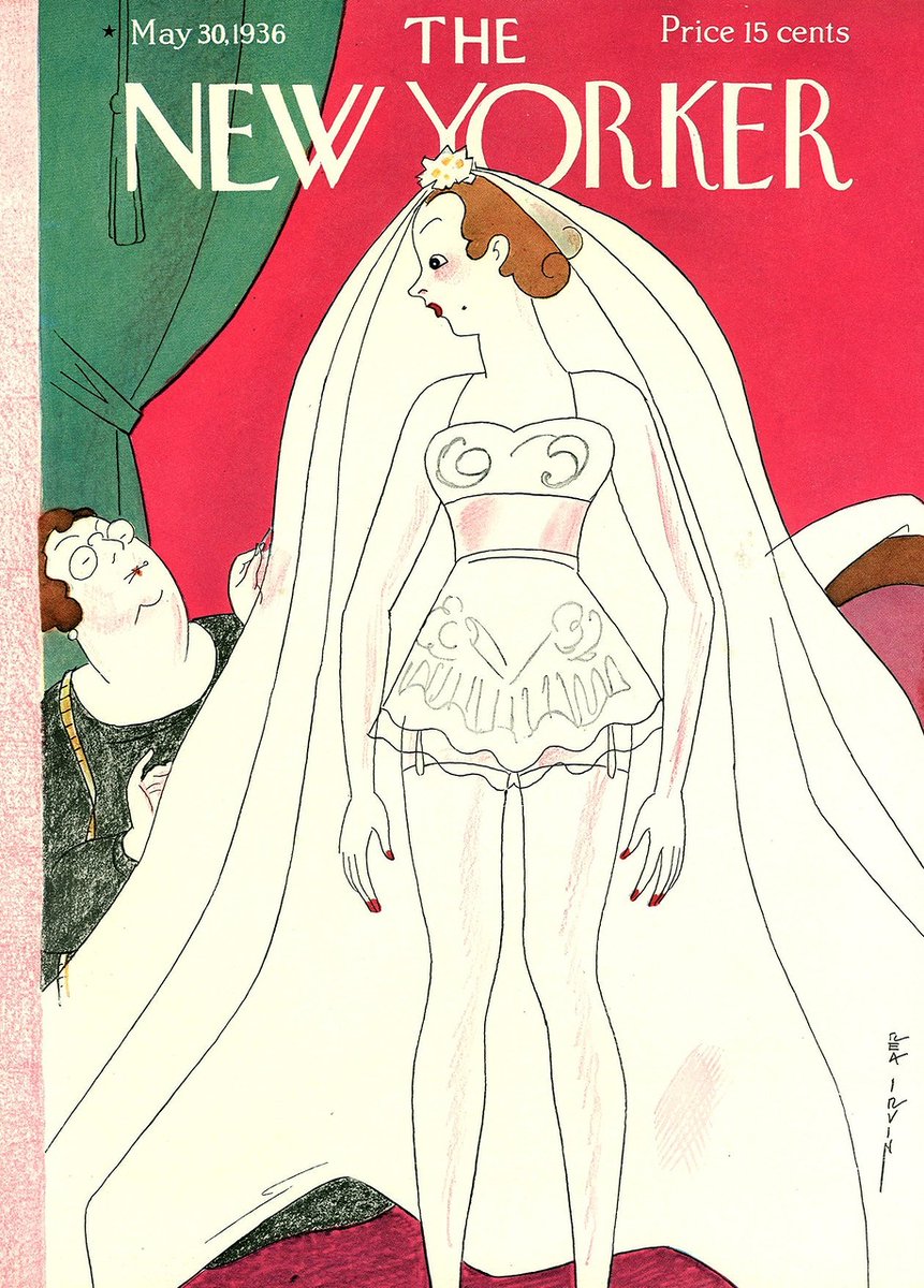 #OTD in 1936
Cover of The New Yorker, May 30, 1936
Rea Irvin
#TheNewYorkerCover #ReaIrvin #wedding #bridalgown #bride #dressmaker #tailor