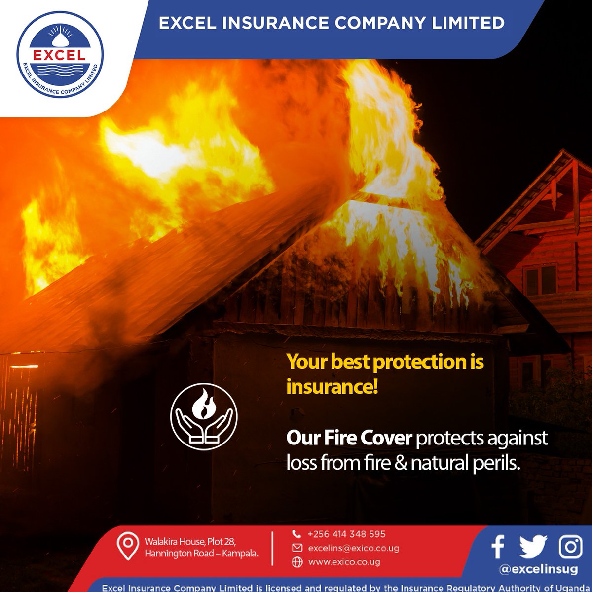 Get to protect your company, home or any other property against the damages brought up by fire!

Get our Fire Cover from our offices across the country and be on the safer side.

#FireInsurance #TuesdayMotivaton