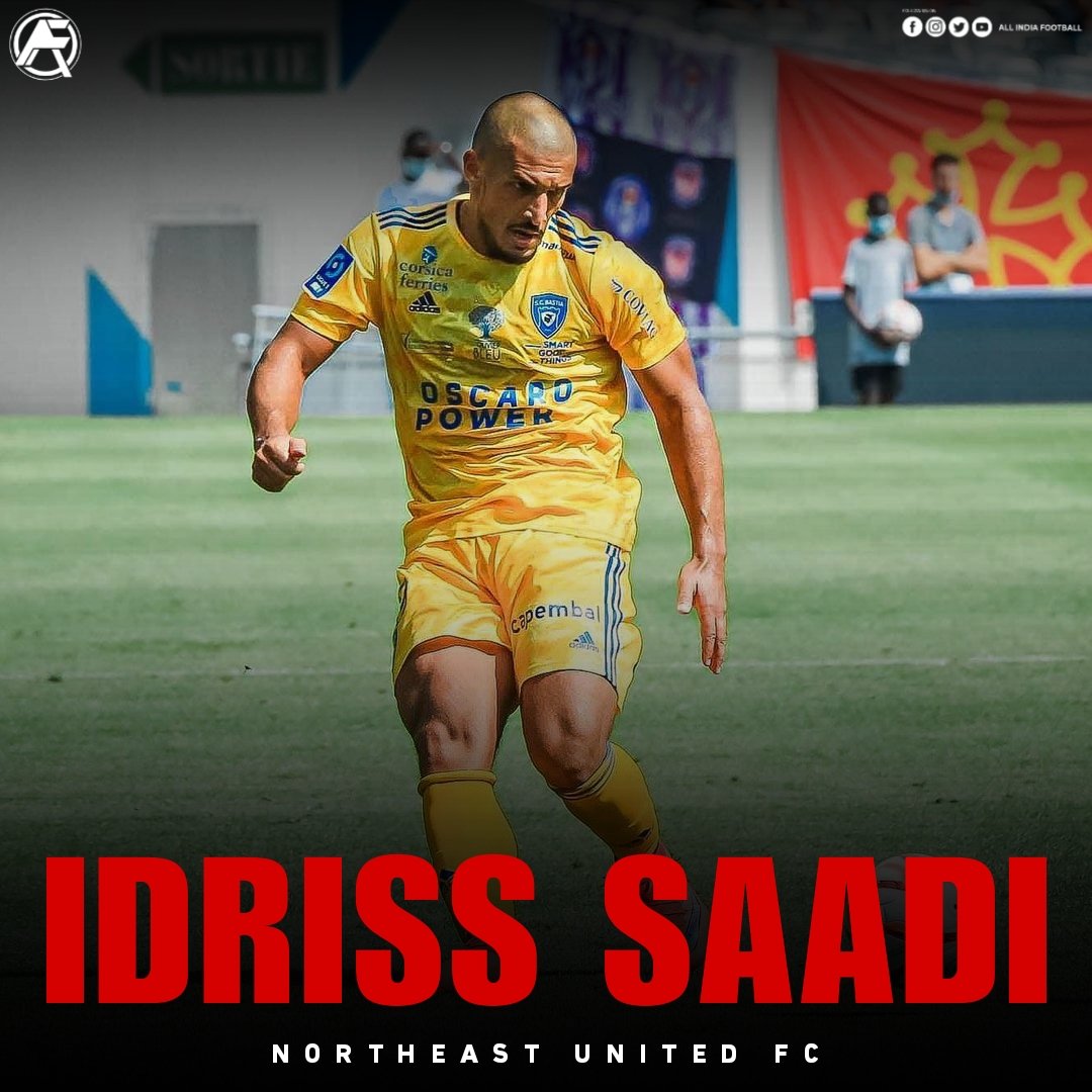 AllIndiaFtbl's tweet photo. Northeast United FC are all set to complete the signing of the Algerian ๐ฉ๐ฟ striker Idriss Saadi. A former France youth international player.
#neufc #northeastunitedfc #highlandersbrigade #indiansuperleague #allindiafootball https://t.co/sMivs0HuqW