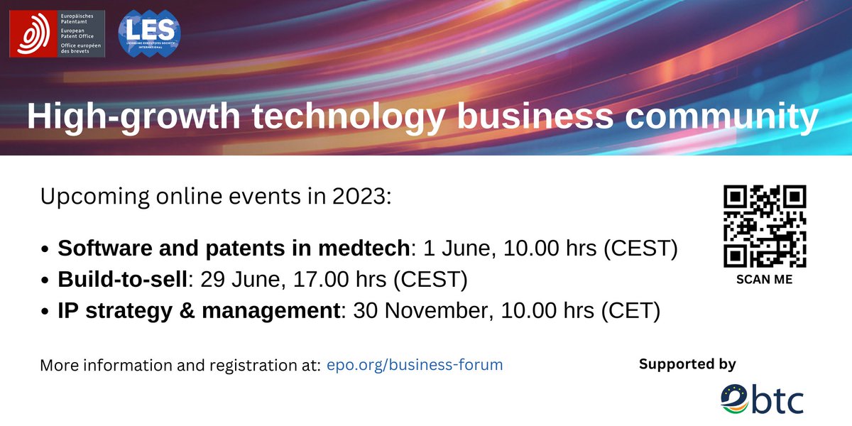 Get the chance to learn from #deeptech #businesses through Live Online #CaseStudies and an international panel of #experts through the High-growth technology business community Forums.

Know More: epo.org/business-forum