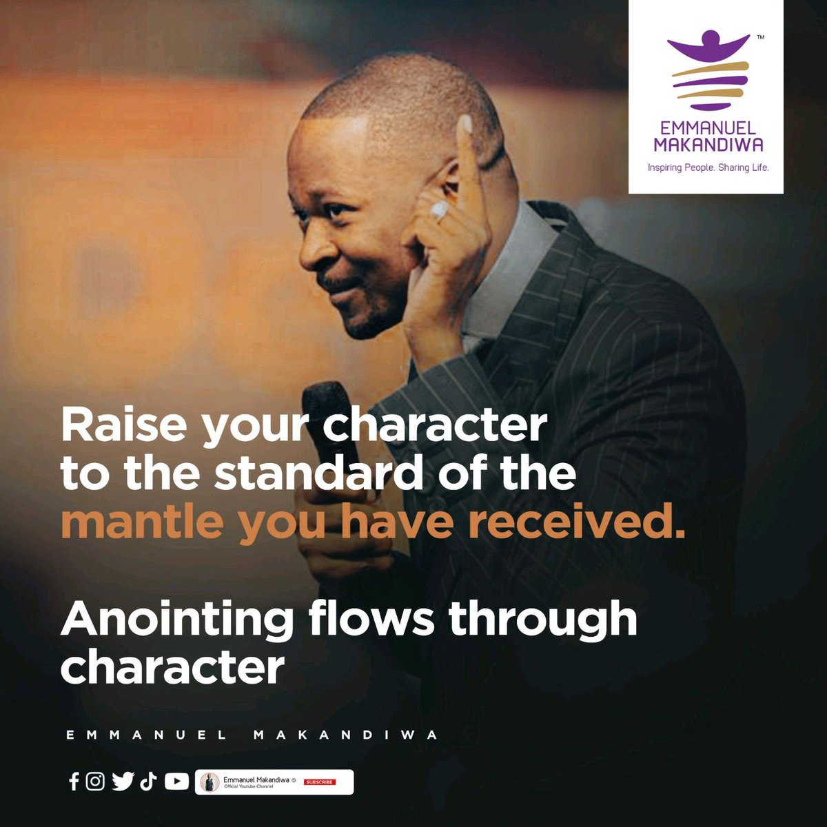 Your character is not defined by your circumstances, but by how you respond to them. Take time for self-work and allow yourself to grow into the best version of yourself.

#character 
#selfwork #emmanuelmakandiwa #ruthemmanuelmakandiwa