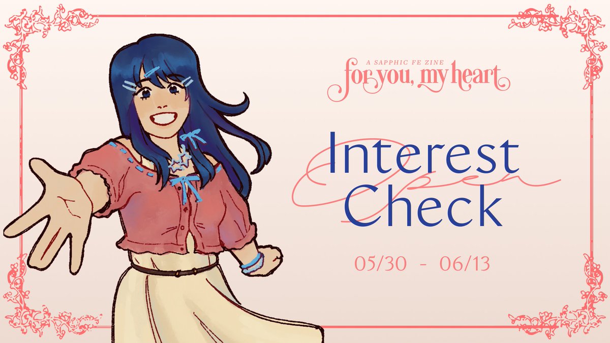 🌹 Introducing: For you, my heart 🌹
For you, my heart is a fanzine celebrating the sapphic characters and relationships throughout the Fire Emblem series
We hope you'll fill out our interest check 💕
Open from today until June 13th
forms.gle/PaJZnDiq7J1hPr…