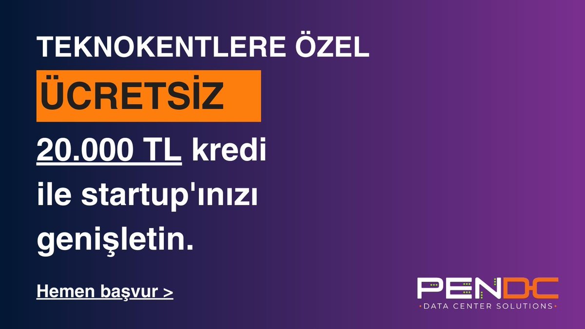 Teknokentlere özel Startup destek programı,
Taahhütsüz 20.000 TL kullanım kredisi
PenDC veri merkezi 1 yıl boyunca veri merkezi ihtiyaçlarınızı sizin için ÜCRETSİZ karşılıyor.
Hemen Başvur!

pendc.com/teknokent-kamp…

#teknokent #teknopark #startup #verimerkezi