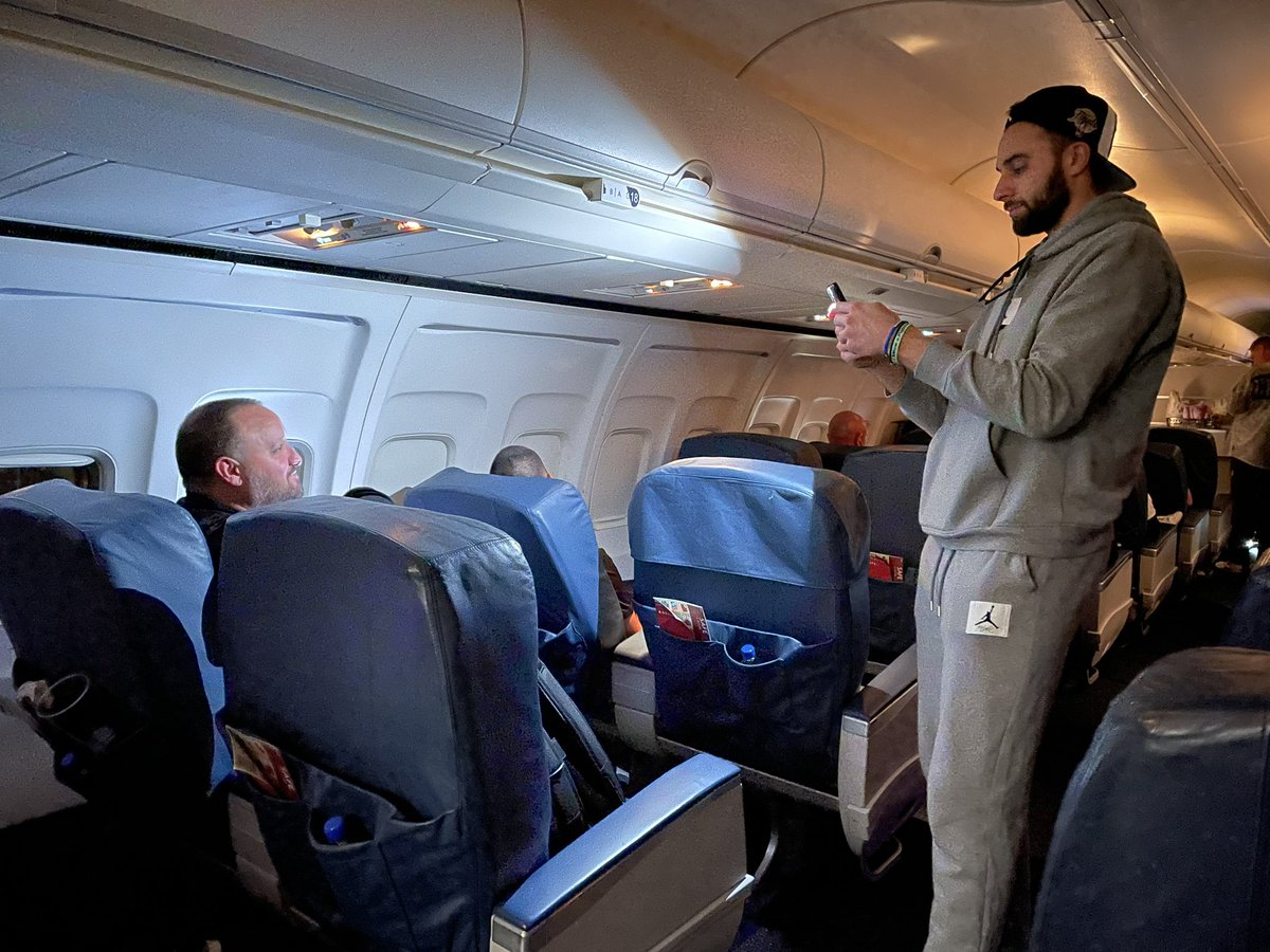 If you ever wondered why I love Max Strus, wonder no more.  Max just walked the entire plane with the EC trophy taking pics for all of us. #HEATCulture