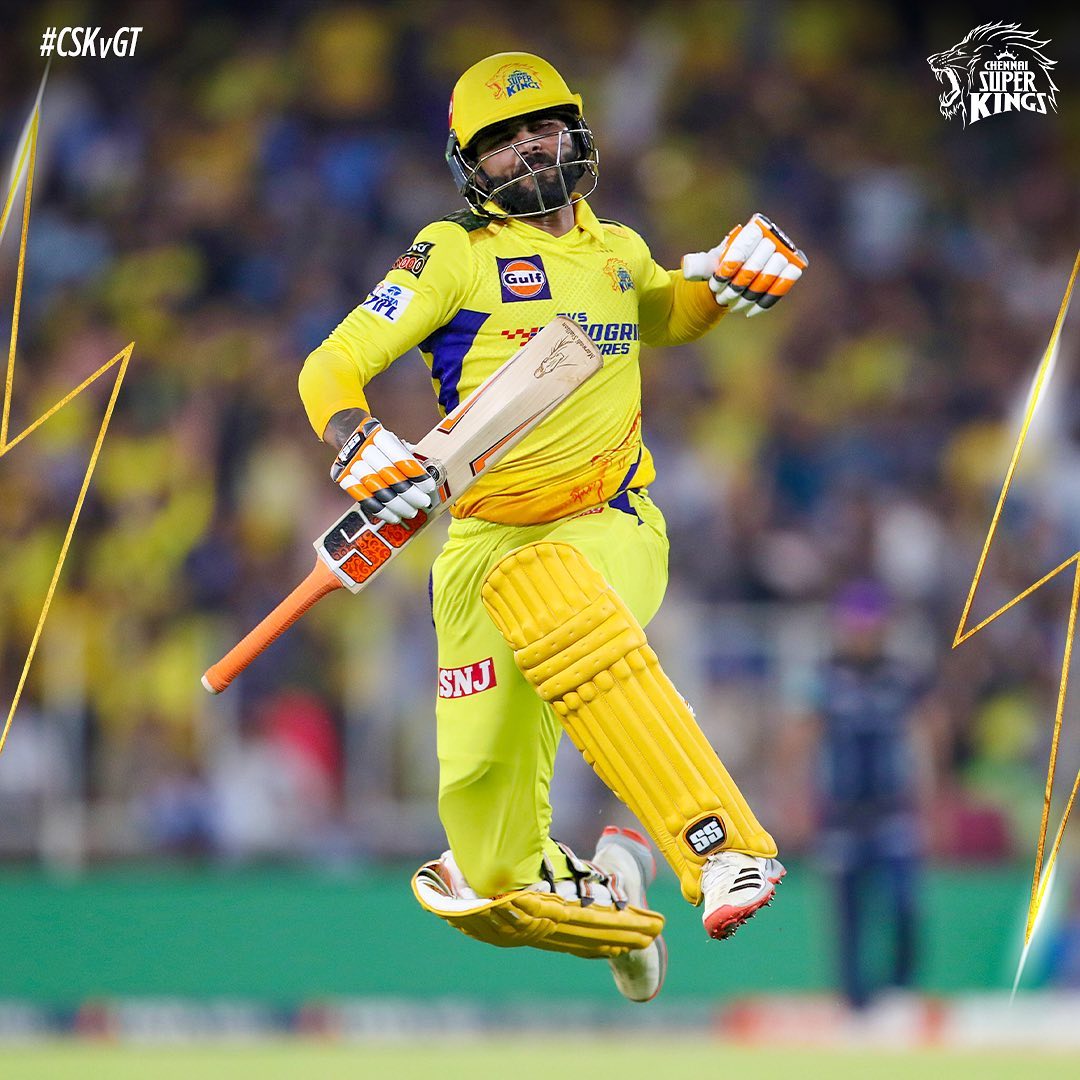 the_witccherr's tweet photo. Hats off @imjadeja 
6,4 When 10 Needed To Seal The 5th Title For CSK🏆💛 https://t.co/MbQwY3HZhH