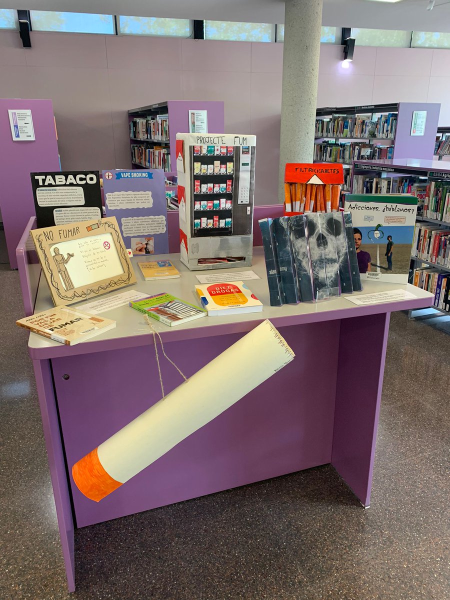sbdsalut's tweet photo. L'alumnat de 2n  d'ESO de l'IES la Serra ja ho té tot a punt 👏

➡️ En motiu del #DiaMundialsenseTabac, exposem els materials sorgits de la proposta "Abaixa els fums" 
 
🙏 A la Biblioteca i als nois i noies de de la Serra pel compromís amb la #salut

#SAIDP https://t.co/5Whizymokm