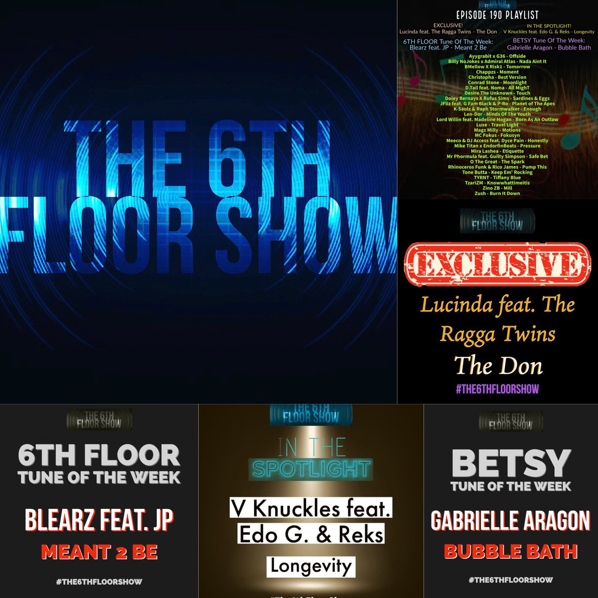 Episode 190 #OutNow featuring  #Exclusive from @DJLusinda  #InTheSpotlight from @KnucklesNBS & 2 #TuneOfTheWeek picks from Blearz & Gabrielle Aragon #The6thFloorShow 

podcasts.apple.com/gb/podcast/the…

music.amazon.co.uk/podcasts/cde4a…

mediafire.com/file/hxu0cj0c0…

rss.com/podcasts/the6t…