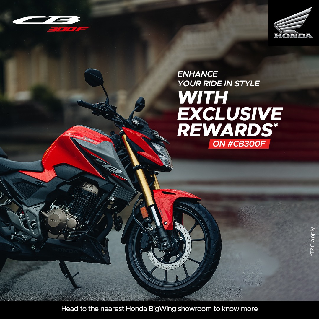 BigWingIndia's tweet photo. Built to stand out and ride in style with the Honda BigWing CB300F.
Head to our nearest showroom for exclusive rewards.

#HondaBigWingIndia #CB300F 
#TheFormidable #Motorcycle #BigBikes #Bikes #BigWingIndia https://t.co/TqxYKPMasI