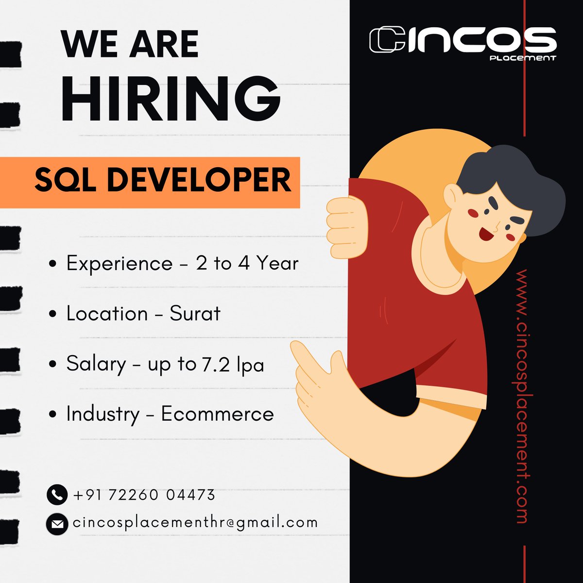 cincosplacement's tweet image. Master the Database Realm with the Top Job Consultants in Surat!

Call Now: +91 7226004473
Send cv on: cincosplacementhr@gmail.com

#SQLDeveloper #SuratJobOpenings #DatabaseCareer #BestJobPlacementConsultancyInSurat #TopJobConsultancyInSurat #Cincosplacement #cincosindia