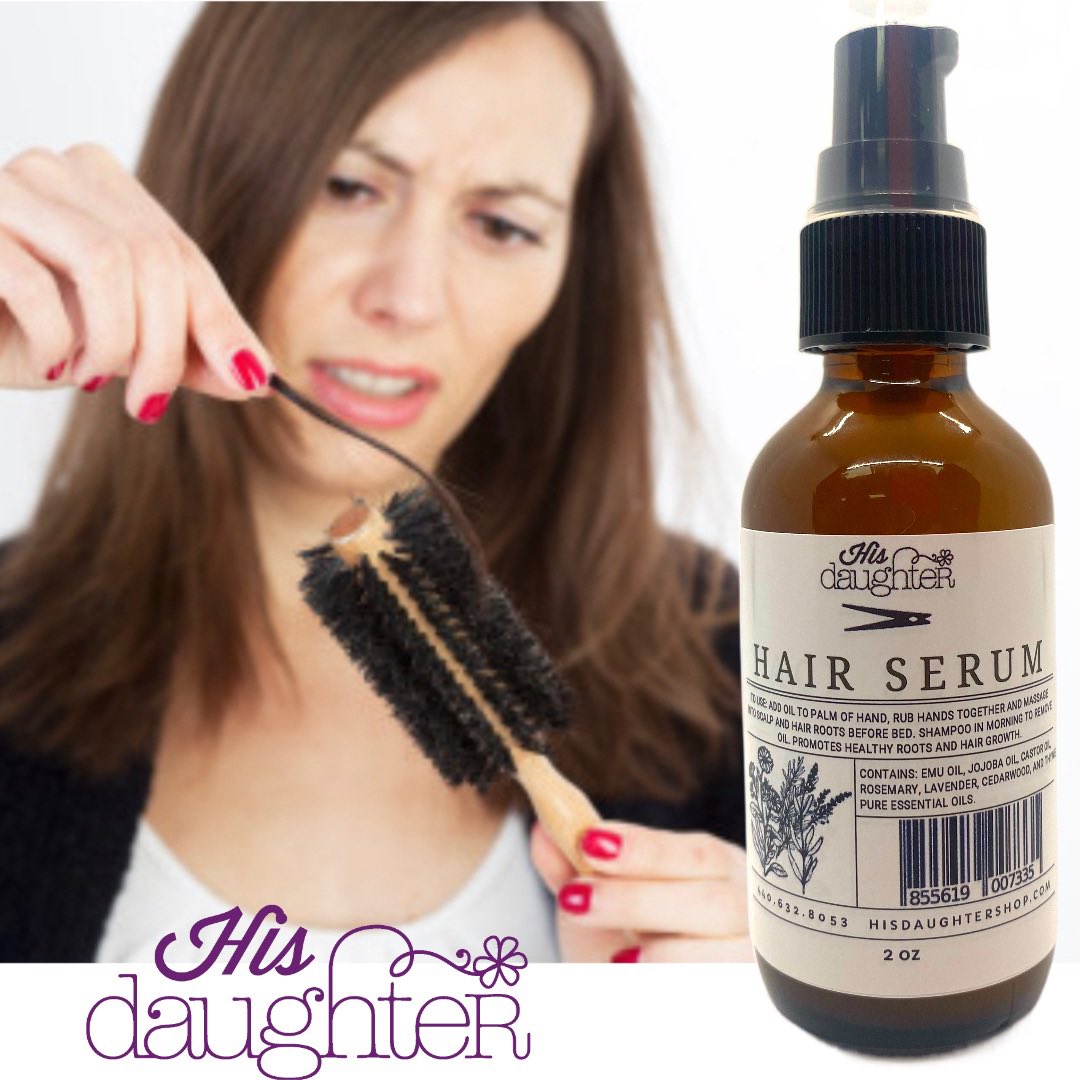 Are you experiencing hair loss due to chemo? Covid? Menopause? Childbirth? Try our hair serum! Tesults as soon as 2-3 weeks! *This will not work on male pattern baldness.* 

#hisdaughtershop #hairlosssolution #hairlosstreatment #hairlosswomen #hairlosshelp #postpartumhairloss