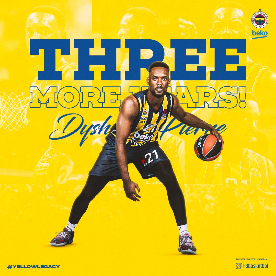 Dyshawn Pierre üç sezon daha Fenerbahçe Beko’da! 💛💙✍️ 👉 bit.ly/45EoXXG