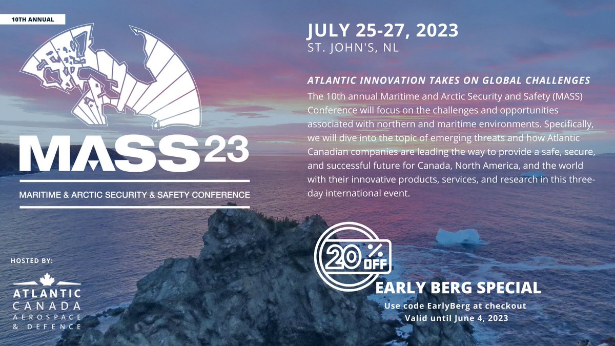 ACADA_Atlantic's tweet photo. Don’t forget SAVE on industry tickets for #MASS23 with our 20% Early Berg discount. Less than one week to take advantage of the rate!
Conference details and registration: https://t.co/8cDVN0BpJC https://t.co/KyMaCBnYQy
