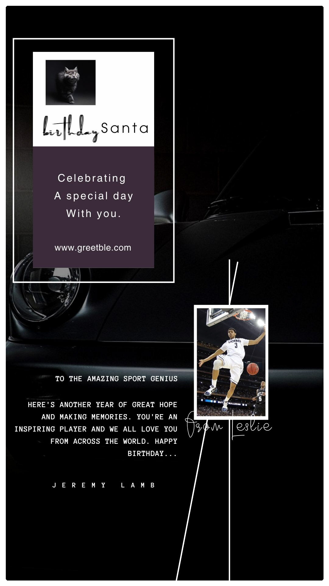 HAPPY BIRTHDAY       TO JEREMY LAMB 

FROM  