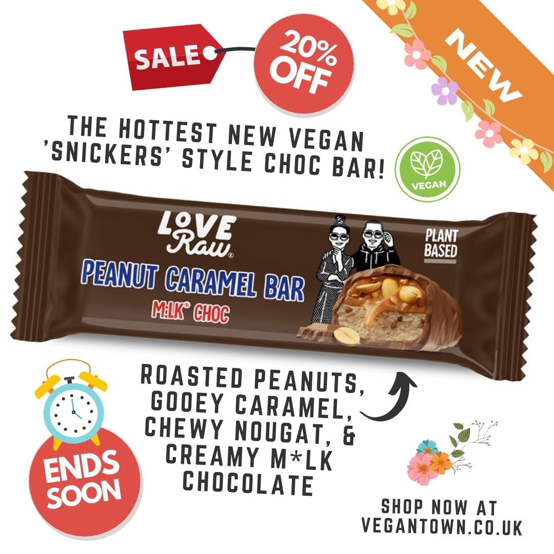Last chance for 20% off these amazing vegan 'snickers' alternatives at vegantown.co.uk/products/lover… ⏰ #vegan #veganfood