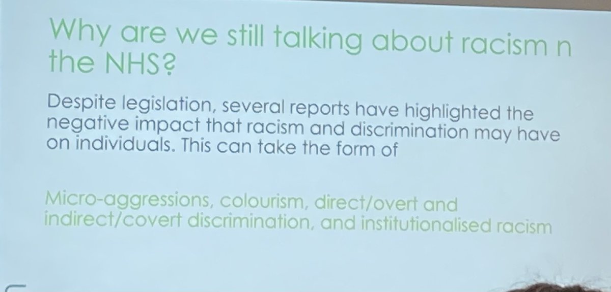 June Pembroke Hajjaj and Colleen Wedderburn Tate @uclh nursing and midwifery conference: racism in health care: impact on outcomes for patients and staff. Uncomfortable to see and hear. Essential to acknowledge and address. #UCLHNM2023
