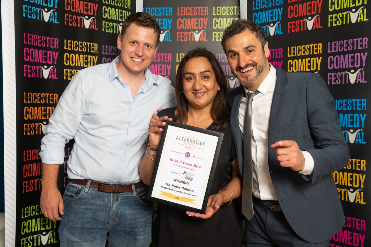 AltBizAwards23's tweet photo. We're thrilled @EMChamberNews are sponsoring In At 9 Gone By 5 again! Thank you! 🤩

Last year @MsHKS  @PattersonsLaw was awarded the winner - for being the most productive person! 👏🙌

Who will be our winner this year?!
@LeicsComedyFest @AltBizAwards23 nominees coming soon!😍 https://t.co/zs02kfCGEb