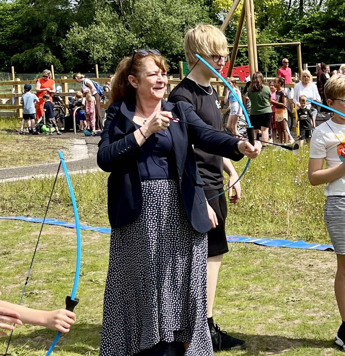 SwintonLabour's tweet photo. A lovely day to officially open the new Campbell Road Play Area in Swinton Park. Thank you our ribbon cutters Ciara, Janine &amp; Cllr Bentham - Lead Member for Environment. Great to see so many families enjoying the new park and all the extra activities arranged by the Ranger team. https://t.co/IYXpOvb36b