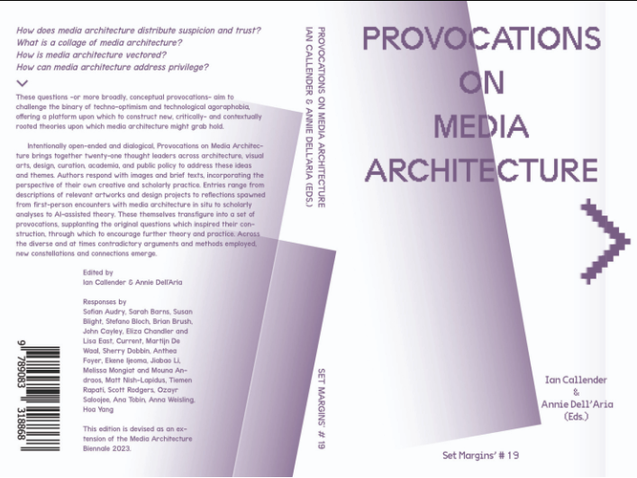 Media, Cities and Space (@mediathecity) on Twitter photo Coming in mid-June: Provocations on Media Architecture, edited by Ian Callender and <a href="/annerD23/">Annie Dell'Aria</a> setmargins.press/books/provocat… Coming in mid-June: Provocations on Media Architecture, edited by Ian Callender and <a href="/annerD23/">Annie Dell'Aria</a> setmargins.press/books/provocat…