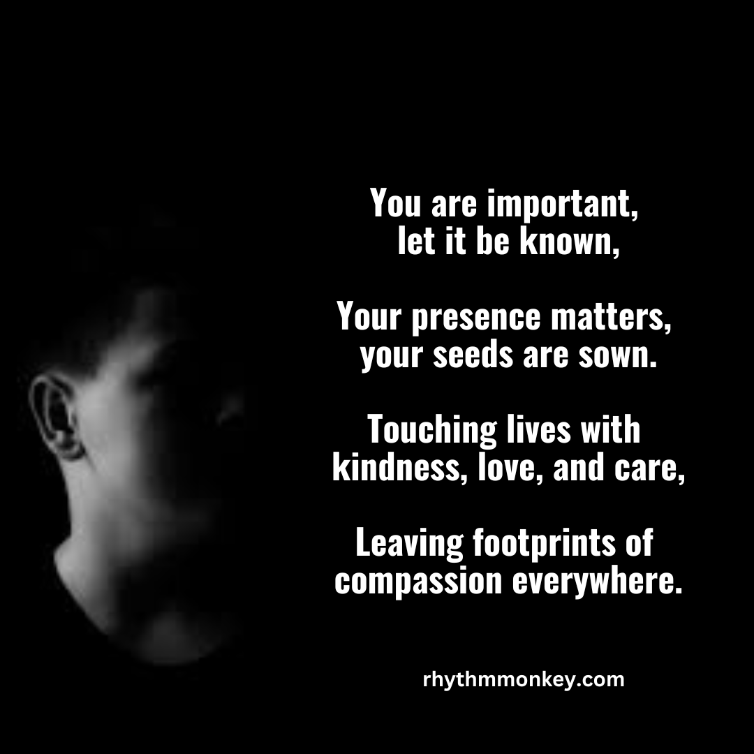 #love #change #power #kindness #YouAreImportant #SpreadKindness #MakeADifference #LeaveFootprintsOfCompassion #EmbraceCompassion #PowerOfPositivity #TouchingLives #SeedsOfTransformation #ImpactfulActions #BeTheChange #InspireHope #SpreadLoveAndCare #KindnessMatters