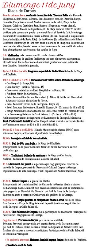 ajlagarriga's tweet photo. @laiona_b Hola Laia. Ara també en tens una notícia al web https://t.co/YmD38WcJCD, pots llegir el que es va publicar al butlletí El Garric i et deixem aquí el programa👇 https://t.co/d2YTS8ihAK