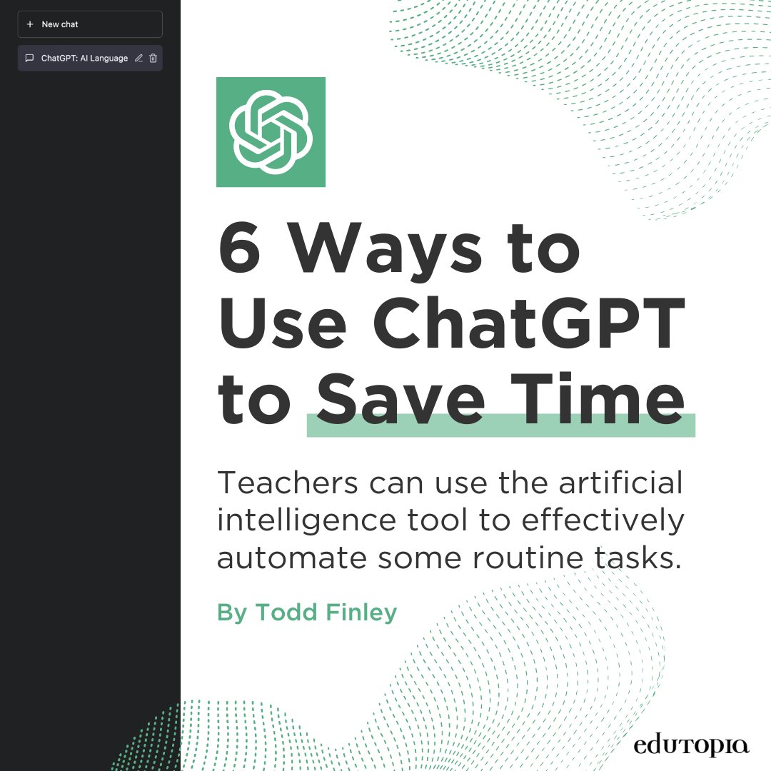 Welcome to the revolution. 🤖 

Here's how ChatGPT can handle dozens of common teacher tasks: edut.to/4298jg7