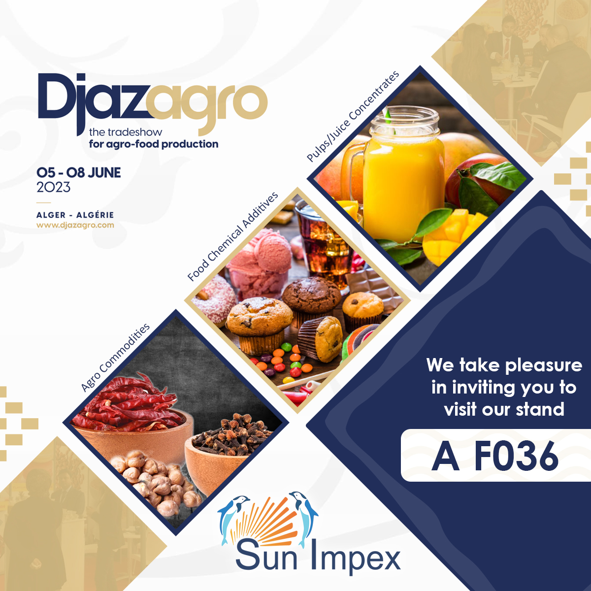Sun_Impex's tweet image. Few more days to go before the leading tradeshow in North Africa, #DJAZAGRO2023

#pulps #purees #concentrates #commodities #organic #UAE #MiddleEast #Gulf #trade #business #source #Africa #Asia #Europe #Algeria