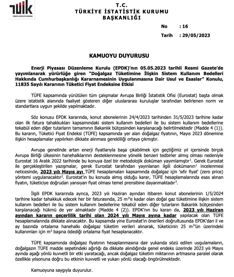 Bedava verilen doğalgazı enflasyon hesabına yansıtıp düşük göstererek vatandaşın maaş zammını da 1 yıl boyunca düşürmek hangi dahinin fikri acaba...
