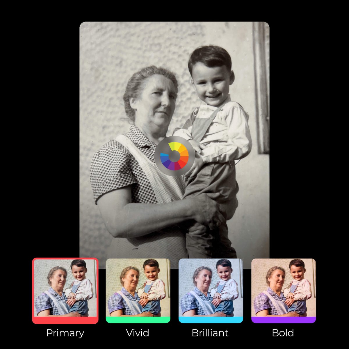 Photomyne's tweet image. Enjoy colorizing your B&amp;amp;W photos? With Photomyne&apos;s variety of colorizing options, you can choose your favorite style or try them all!

(Currently available for Photomyne on iOS devices in the latest app update)

#colorize #blackandwhite #ai #enhance #filter #nostalgia #memories