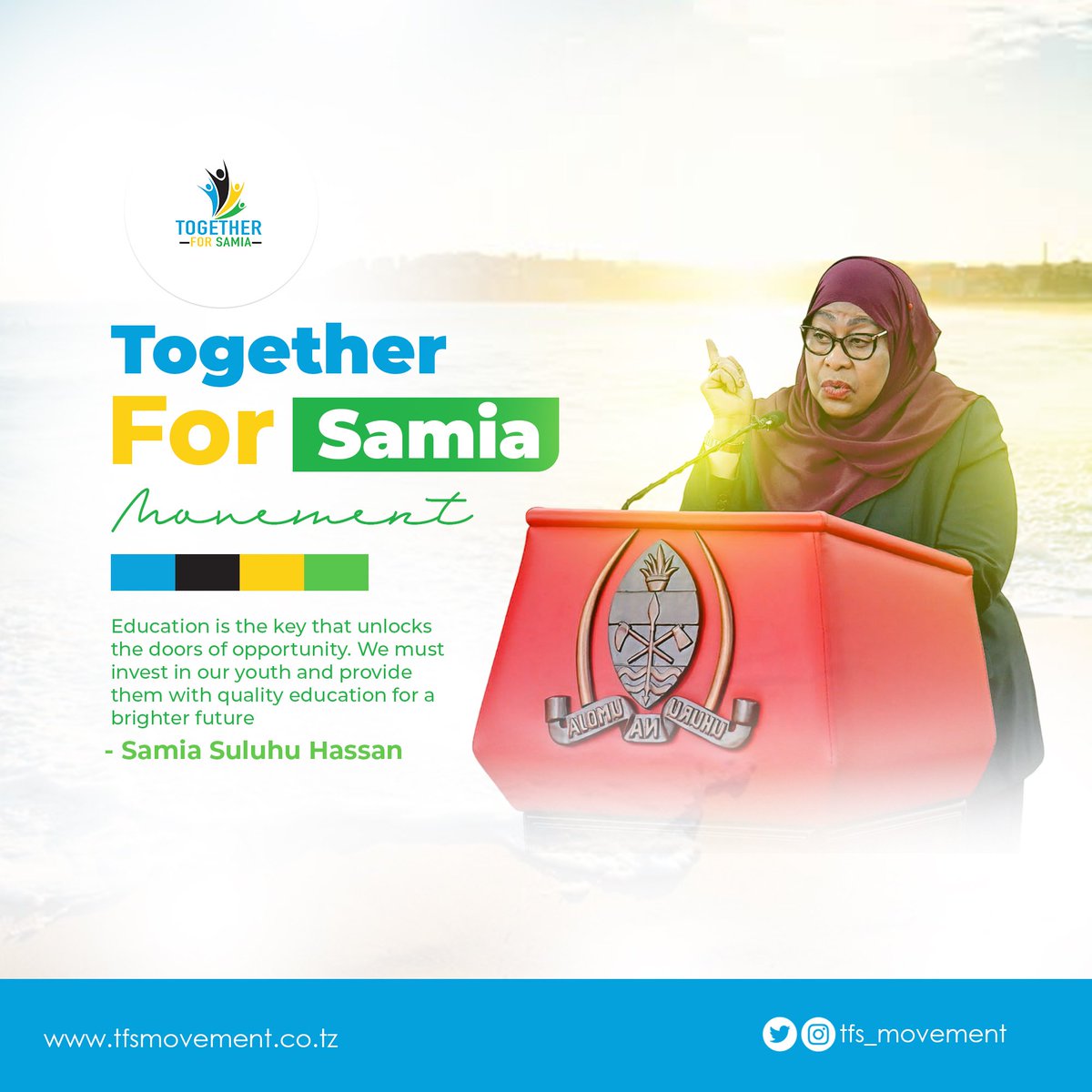 Another one.. ✅ Poster Designing 

PROJECT NAME: TOGETHER FOR @SuluhuSamia #mbokadesign 

Contact Us: +255 623 539 419

#LogoDesigning #Logosketching #branding #rollupbanner #graphicsdesign #posterdesign #flayerdesign #designer #promotion #advertisement