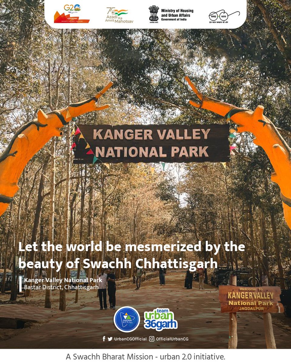 UrbanCGOfficial's tweet photo. Let the world be mesmerized by the beauty of Swachh Chhattisgarh!
It is our utmost responsibility to show them a #SwachhChhattisgarh. Let's not litter our waste and dump it into the dustbins by #SegregatingWet and #DryWaste.🚮
@BastarDistrict @KangerValleyNP #Urbanchhattisgarh https://t.co/xiDLpdleeK