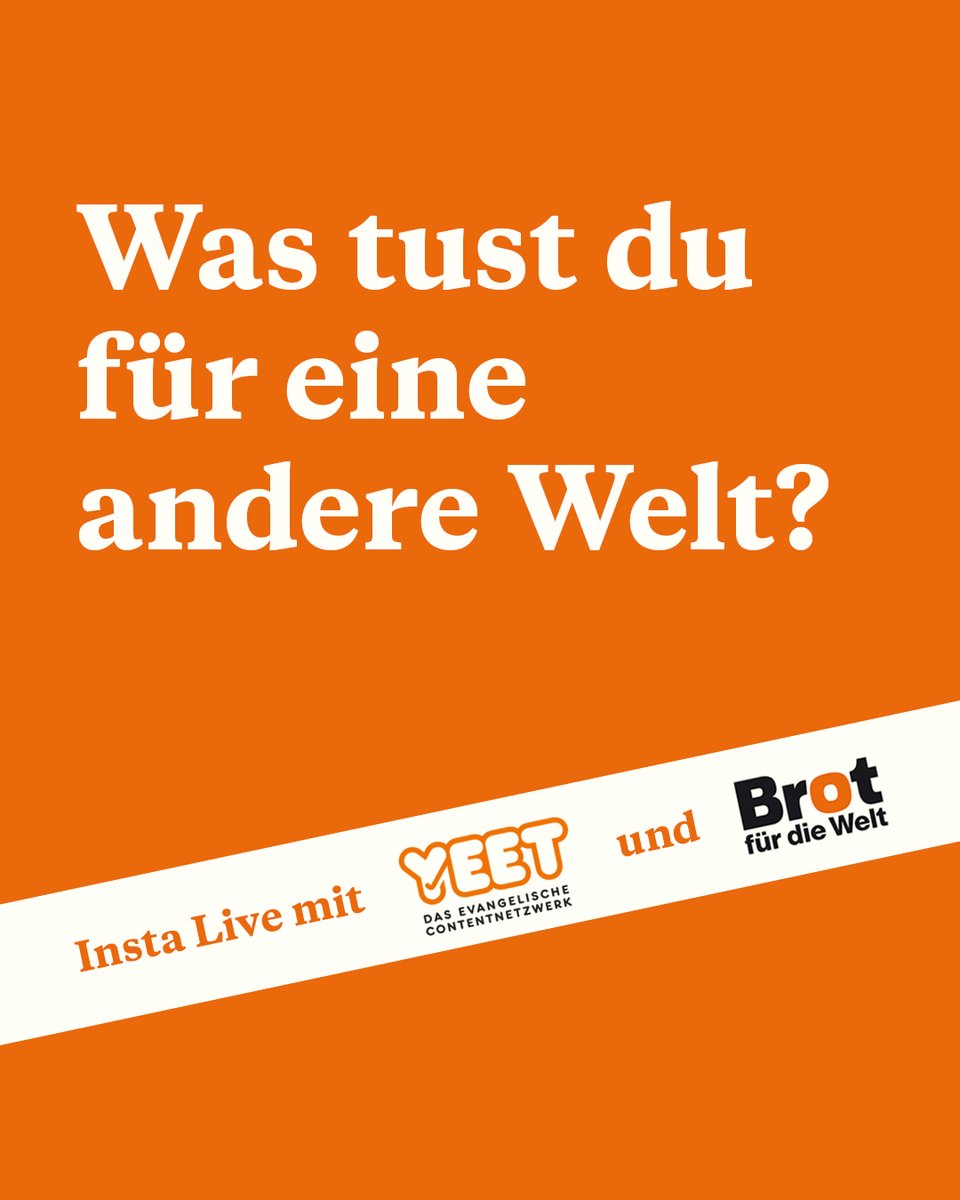 BROT_furdiewelt's tweet photo. Wenig braucht unsere Welt gerade dringender als Menschen, die sich engagieren. Gemeinsam mit @yeet_netzwerk laden wir deshalb ein zu einer Premiere: In einem Insta Live unterhalten wir uns darüber, wo sich Menschen heute weltweit stark machen – und wie man sie unterstützen kann. https://t.co/xXJlUCXvO2